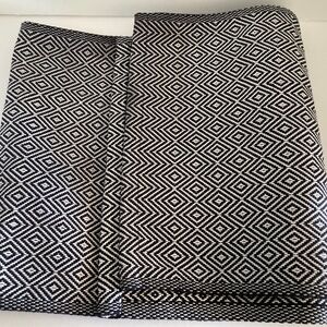 IKEA Goddag Table Runner 100% Cotton Black White Geometric 14x51 MCM Style
